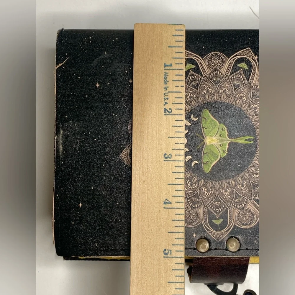Luna Moth Leather Journal Blank Book Journal Vintage-Like Grimoire
